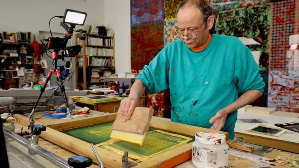 Jean-Pierre Sergent, Video-Portrait of the artist screen-printing the Shakti-Yoni: Ecstatic Cosmic Dances | October 8 2021