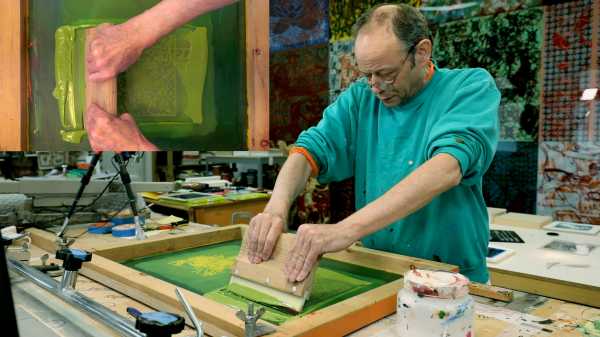 Jean-Pierre Sergent, Video-Portrait of the artist screen-printing the Shakti-Yoni: Ecstatic Cosmic Dances series #111