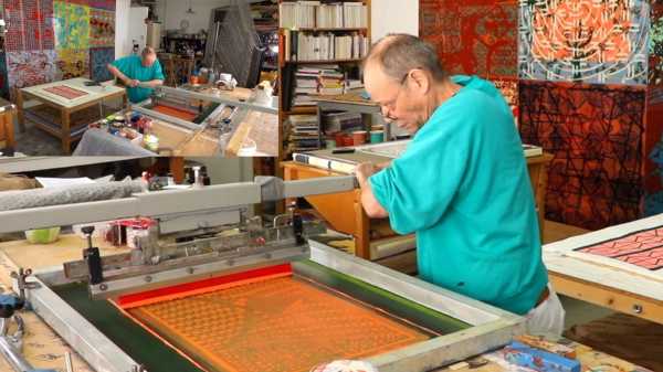 Artist Jean-Pierre Sergent,  Portrait-Video #186 | screen-printing the Karma-Kali, Sexual Dreams & Paradoxes series