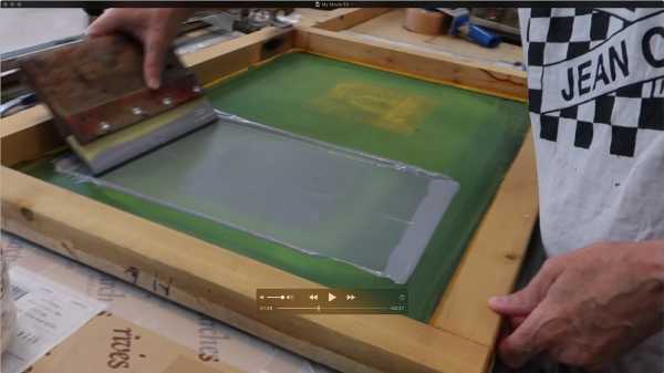 Jean-Pierre Sergent, The artist silk-screening the "Shakti-Yoni: Ecstatic Cosmic Dances" Series #2