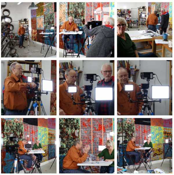 Photos of the shooting of the interview between Karine Bertrand & Jean-Pierre Sergent