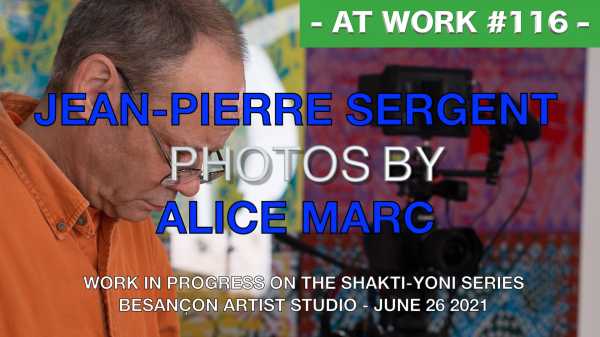 Artist Jean-pierre Sergent, Video-Portrait #116 | Artist working on the silk-screen frames | Photos by Alice Marc
