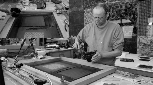 Jean-Pierre Sergent, Video-Portrait of the artist screen-printing the Shakti-Yoni: Ecstatic Cosmic Dances series #108 | September 25 2021