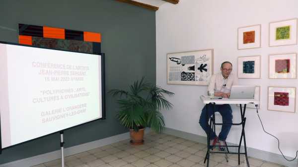 Artist talk, Jean-Pierre Sergent: Polyphonies : Arts, Cultures & Civilizations, Orangerie Gallery, Sauvigney les Gray, France, Part 1/4, may 15 2022