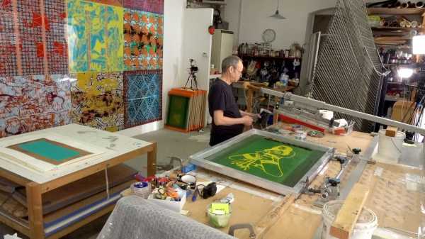 Artist Jean-Pierre Sergent, Portrait-Video #177 | screen-printing the Karma-Kali, Sexual Dreams & Paradoxes series