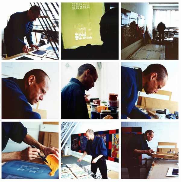 Portraits of artist Jean-Pierre Sergent at work by photographer Sachie Kumano