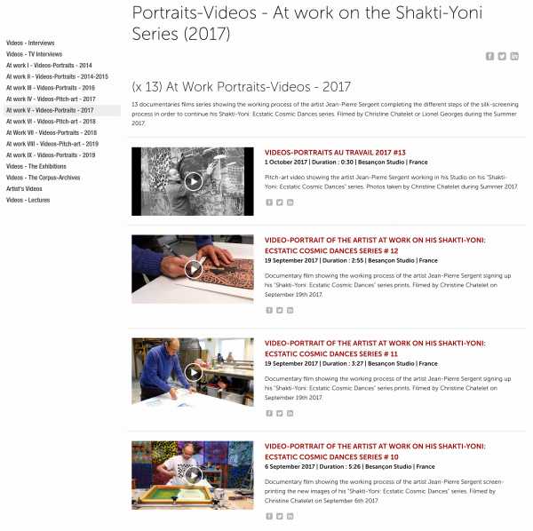 Jean-Pierre, At Work V - (x 13) Portrait-Videos - At work on the Shakti-Yoni Series (2017)