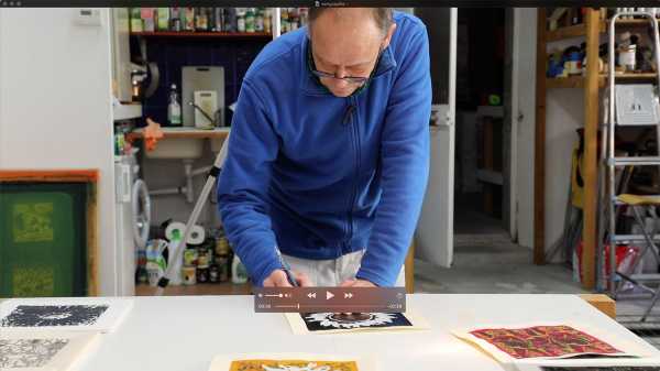 Jean-Pierre Sergent, Portrait of the artist signing up the new art prints from the 'Shakti-Yoni: Ecstatic Cosmic Dances' Series #45