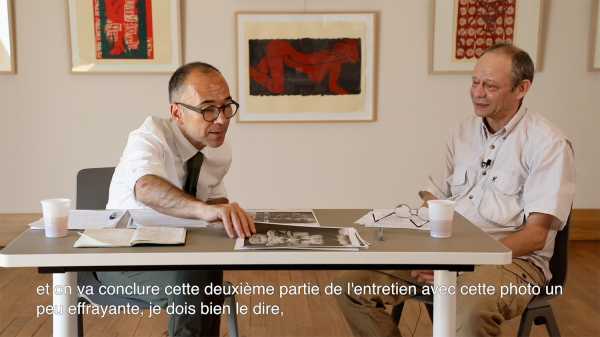 Interview of artist Jean-Pierre Sergent with Nicolas Surlapierre, director of MBAA, Besançon - 2/4