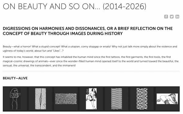 Artsit Jean-Pierre Sergent, ON BEAUTY AND SO ON... (2014-2026) | DIGRESSIONS ON HARMONIES AND DISSONANCES, OR A BRIEF REFLECTION ON THE CONCEPT OF BEAUTY THROUGH IMAGES DURING HISTORY