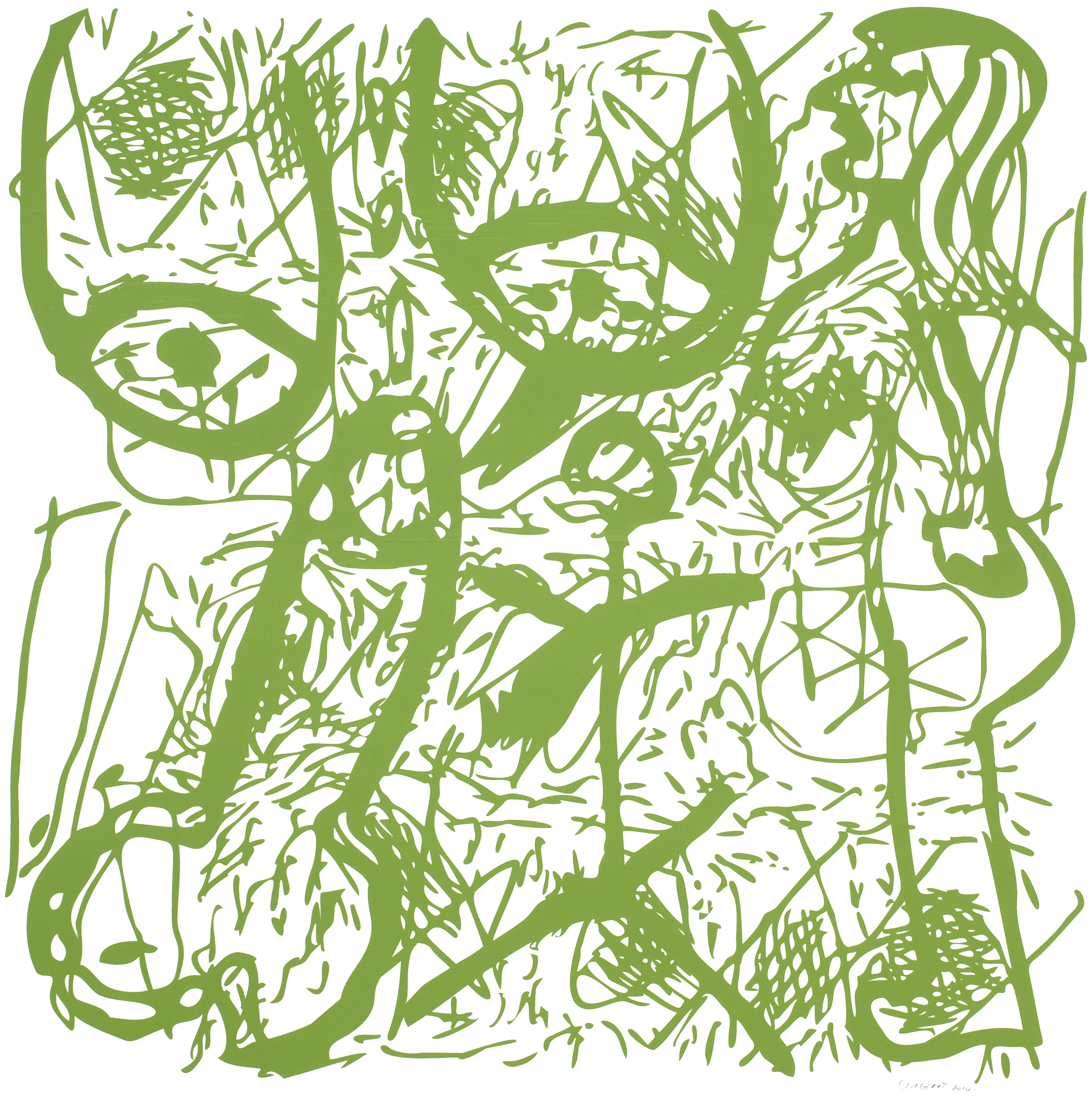 "Large Paper #81", 2010, acrylic hand silk-screened on BFK Arches white 280g, unique print, 122 x 107 cm