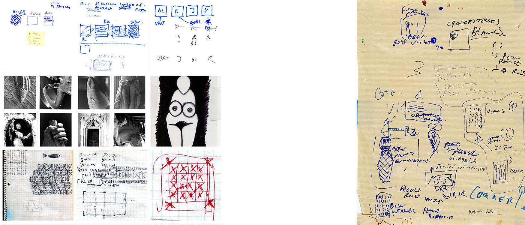 Artiste Jean-Pierre Sergent, PHOTOS, DRAWINGS, & WORK DIAGRAMS & WORK NOTES,&nbsp; FROM NEW YORK (1994-2003) & BESAN&Ccedil;ON (2015) 