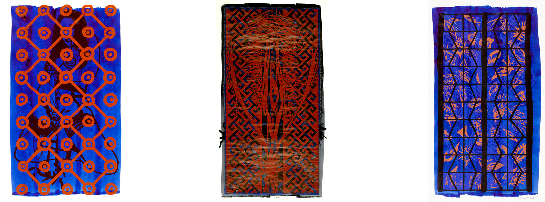 Artist Jean-Pierre Sergent, images of patterns and vulvas