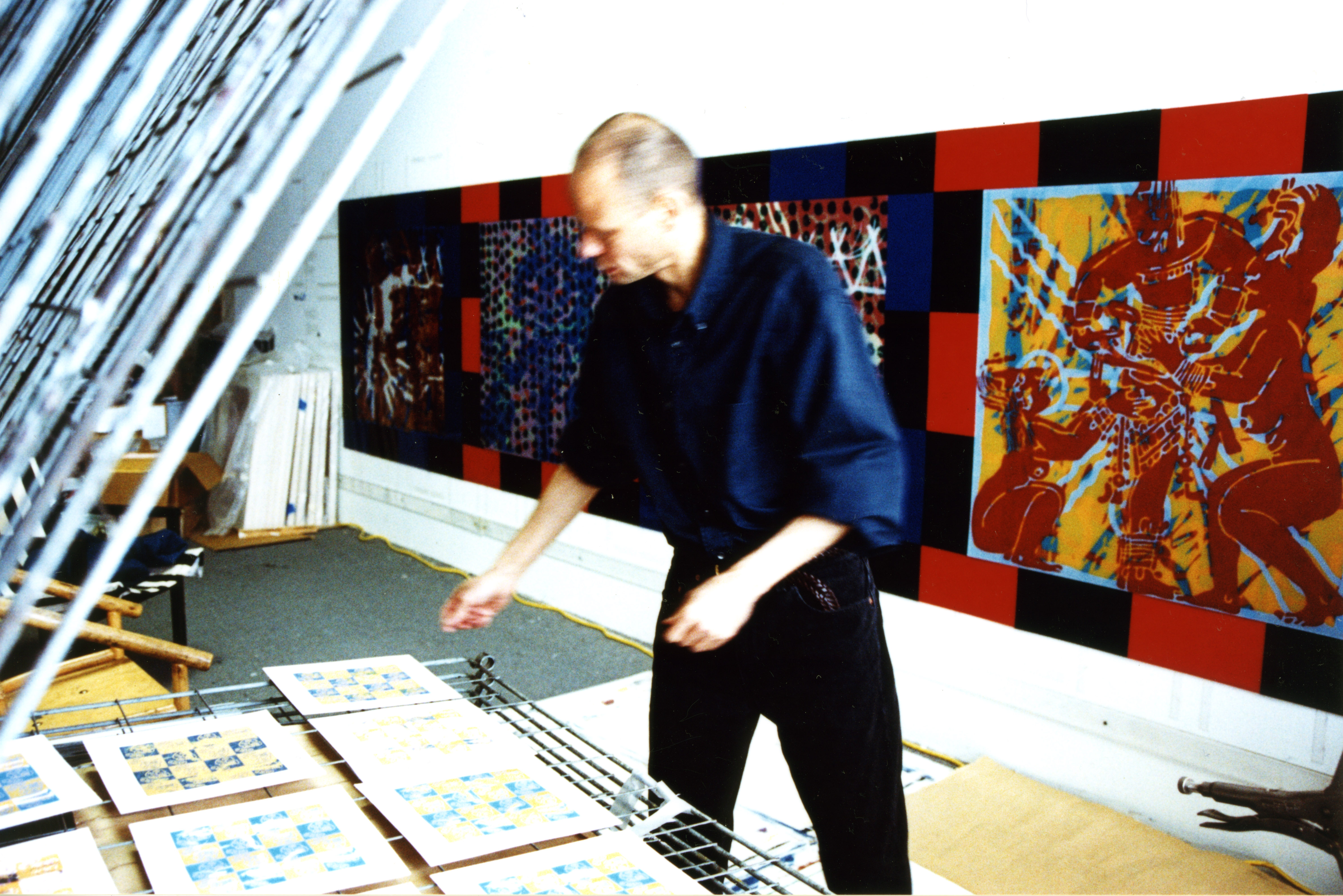 Portrait of JPS at work #7, Summer 203, in his studio in Long Island City, Queens, New York, USA, photo by Sachie Kumano.