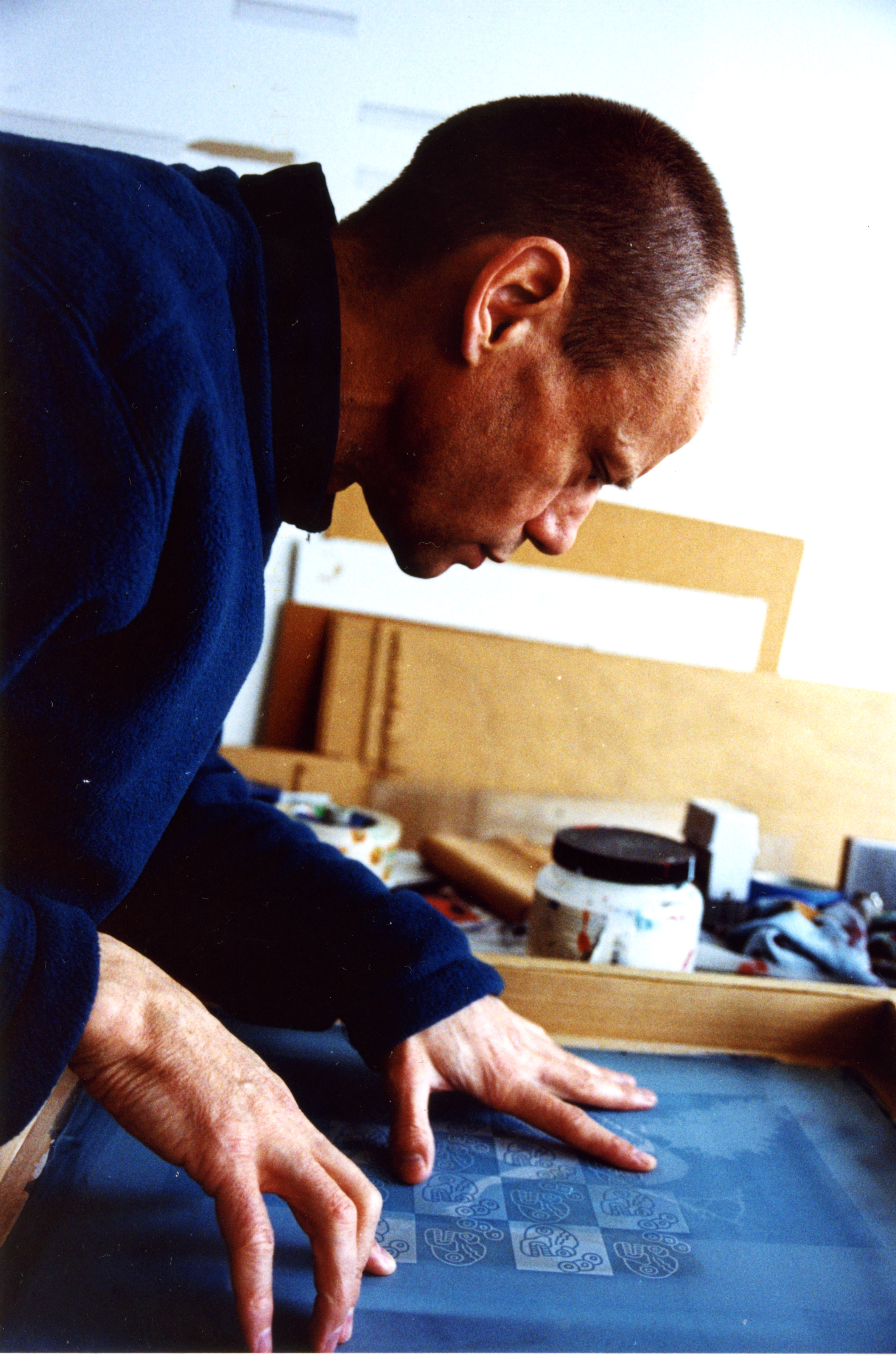 Portrait of JPS at work #7, Summer 203, in his studio in Long Island City, Queens, New York, USA, photo by Sachie Kumano.