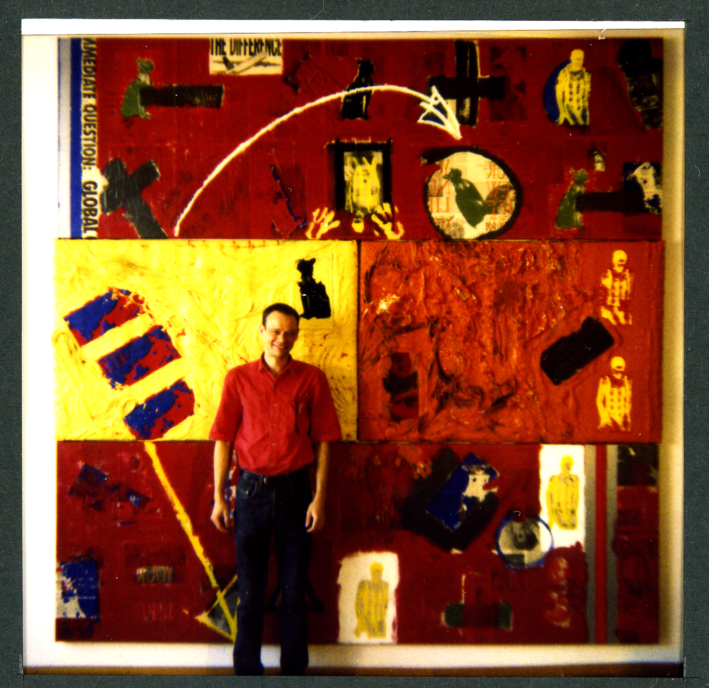 JPS in front of his big painting, Montreal studio, 1993